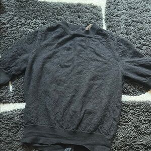 Louis Vuitton Black Crewneck short sleeve Sweater